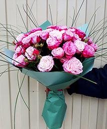 роза пионов. 11 шт, зелень, упаковка
